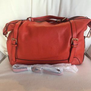 Ora Delphine Adele  Orange Leather Bag